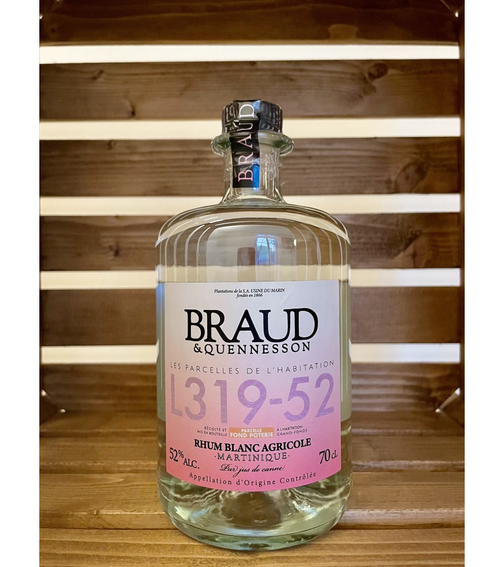 rhum Braud & Quennesson Blanc 52 Parcelle Fond Poterie